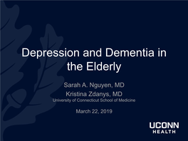 Depression and Dementia in the Elderly