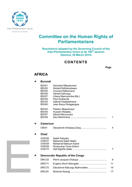 Committee on the Human Rights of Parliamentarians