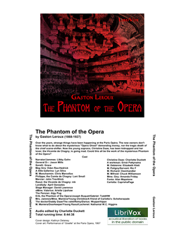 The Phantom of the Opera the Phantom of the Opera the Phantom of Th by Gaston Leroux (1868-1927)