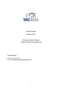 Impact Report October 2019 Professor Andrew Parker