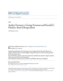 Audrey Forsman V. George Forsman and Ronald G