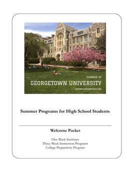 Summer Programs for High School Students