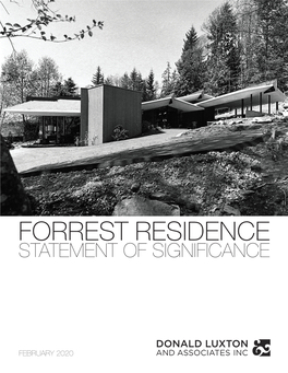 Forrest Residence Statement of Significance