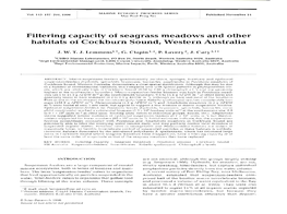 Filtering Capacity of Seagrass Meadows and Other Habitats of Cockburn Sound, Western Australia