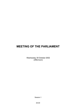 Meeting of the Parliament