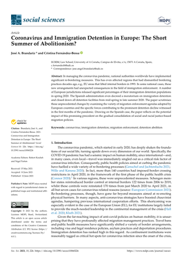 Coronavirus and Immigration Detention in Europe: the Short Summer of Abolitionism?