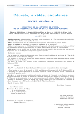 JOURNAL OFFICIEL DE LA RÉPUBLIQUE FRANÇAISE Texte 28 Sur 95