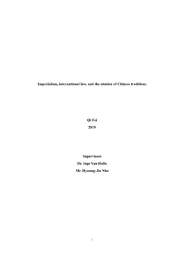 Imperialism, International Law, and the Citation of Chinese Traditions