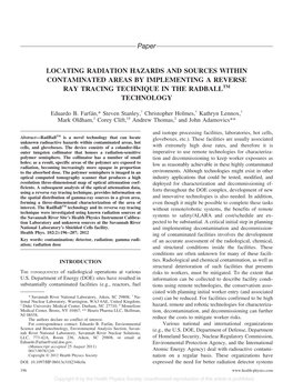 Paper LOCATING RADIATION HAZARDS and SOURCES WITHIN