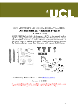 Archaeobotanical Analysis in Practice