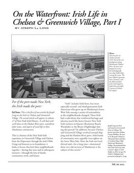 On the Waterfront: Irish Life in Chelsea & Greenwich Village, Part I