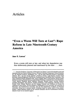 Rape Reform in Late Nineteenth-Century America