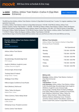 800 Bus Time Schedule & Line Route