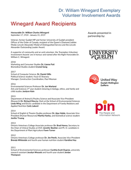 Winegard Award Recipients