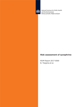 Risk Assessment of Synephrine