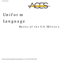 Uniform Language Basics of the U.S