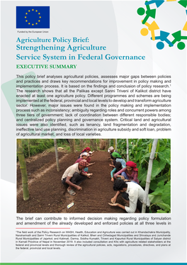 Clean Final Agriculture Policy Brief V2.Indd