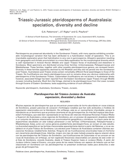 Triassic-Jurassic Pteridosperms of Australasia: Speciation, Diversity and Decline