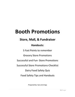 2017 Booth Promotions with Handouts