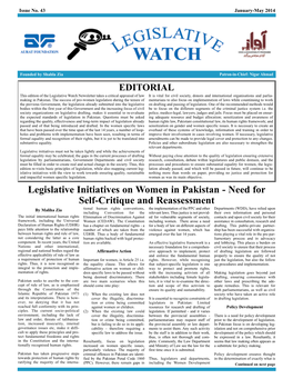 Legislative Initiatives on Women in Pakistan