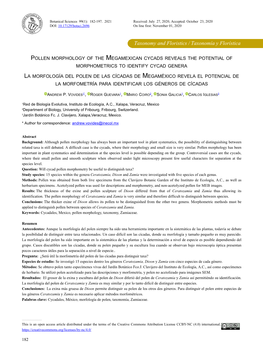 Taxonomy and Floristics / Taxonomía Y Florística