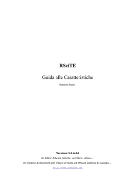 Rscite Guida Alle Caratteristiche