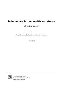 Imbalances in the Health Workforce