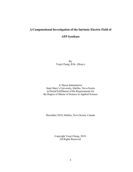 A Computational Investigation of the Intrinsic Electric Field of ATP