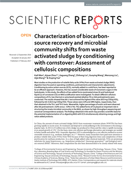 Characterization of Biocarbon-Source Recovery and Microbial Community Shifts from Waste Activated Sludge by Conditioning with Co
