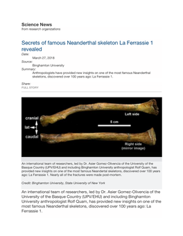 Secrets of Famous Neanderthal Skeleton La Ferrassie 1 Revealed