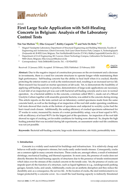 Application with Self-Healing Concrete in Belgium: Analysis of the Laboratory Control Tests