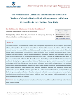 Das A, Et Al. the 'Untouchable' Castes and the Muslims in the Craft Of