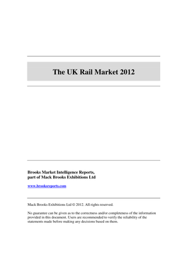 The UK Rail Market 2012