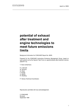 Potential of Exhaust After Treatment and Engine Technologies to Meet Future Emissions Limits