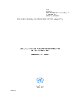 Organizations of Persons with Disabilities in the Arab Region