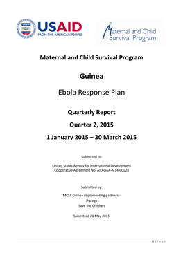 Guinea Ebola Response Plan