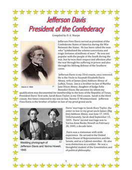 Jefferson Davis President of the Confederacy Compiled by D