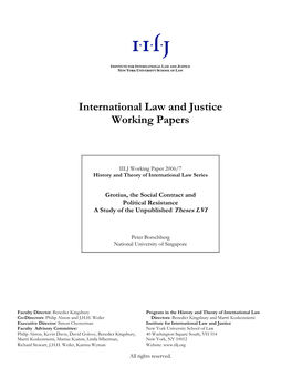 International Law and Justice Working Papers