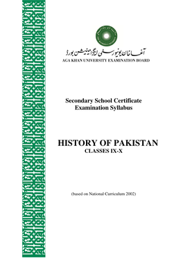 History of Pakistan Classes Ix-X