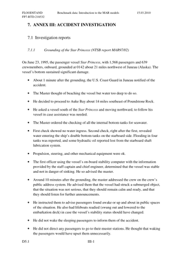 7. Annex Iii: Accident Investigation