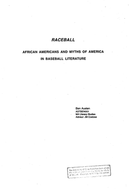 African Americans and Myhts of America in Baseball Literature