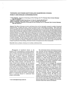 Thinning Southern Bottomland Hardwood Stands: Insect and Disease Considerations