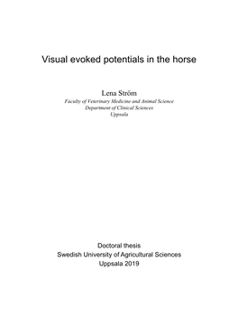 Visual Evoked Potentials in the Horse