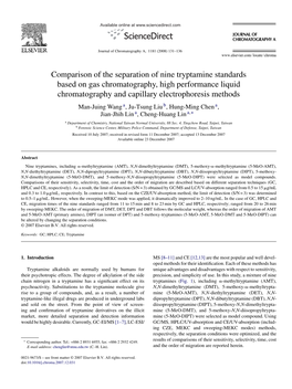 Comparison of the Separation of Nine Tryptamine Standards Based on Gas