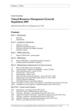 Natural Resources Management (General)Regulations 2005