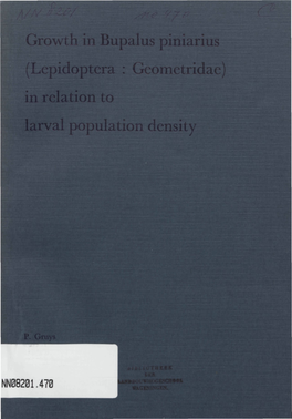 Growth in Bupalus Piniarius in Relation to Larval Population Density