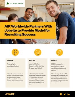 AIR Worldwide Partners with Jobvite to Provide Model for Recruiting Success