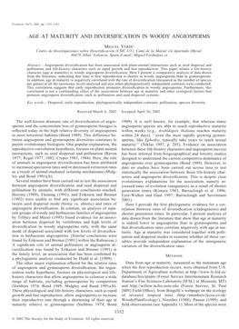 Age at Maturity and Diversification in Woody Angiosperms