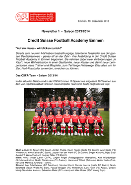 Credit Suisse Football Academy Emmen