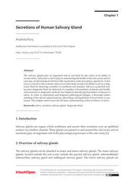 Secretions of Human Salivary Gland